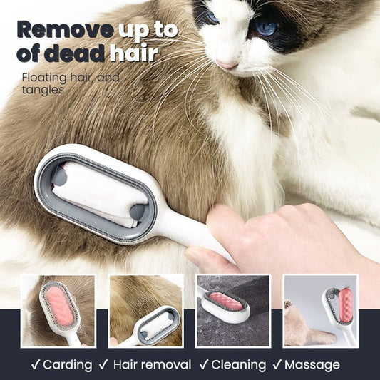 Haarentfernungskamm mit Einwegwischtüchern für Katzen.//Hair Removal Comb With Disposable Wipes Sticker Cat