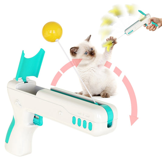 Lustiges interaktives Katzenspielzeug mit Feder & Ball Ursprünglicher Katzenstab für Kätzchen Welpen Kleine Hunde Haustierprodukte