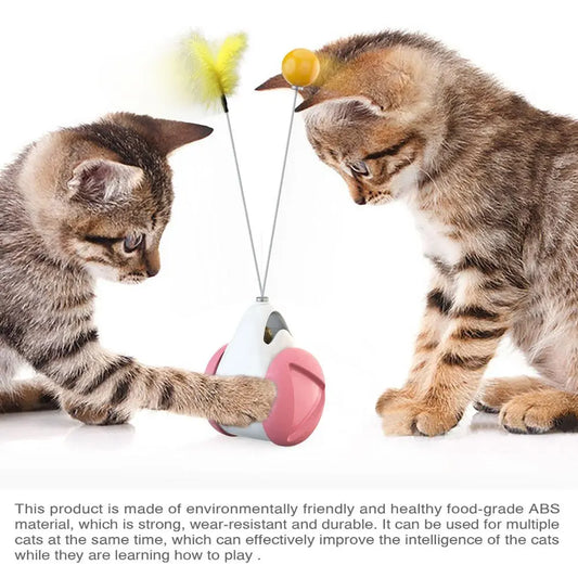 Haustierkatzenspielzeug, Federballspielzeug, Tierautomatik Teaser-Katzenstab, Balancierauto, Katzen spielen selbst, Haustiere.