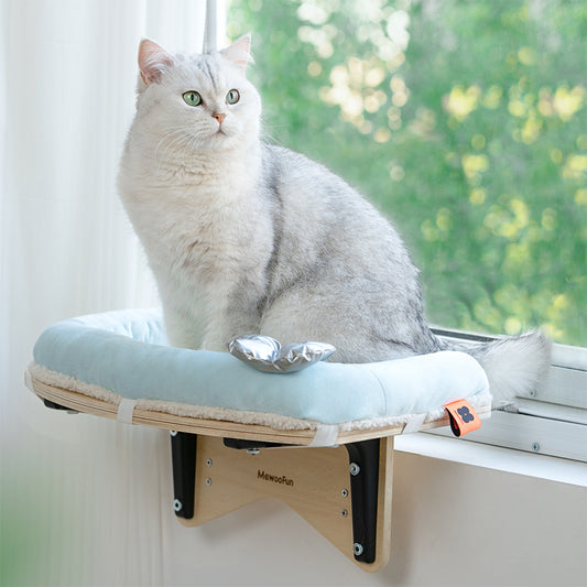 Robuster Katzenfenster-Sitz mit weicher Matte für Wohnungskatzen, belastbar bis zu 25 Pfund..//Durable Cat Window Perch With Soft Mat For Indoor Cats Holds Up To 25 Lbs