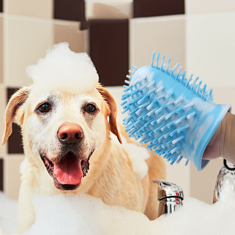 2 In 1 Hundepfotenwascher Hundepfotenbürste Reinigungsbürste für Welpenpflege Haustier-Reinigungsbürste Hundepfotenreiniger Becher, Haustierpfoten-Waschgerät, Tragbare Hundereinigungsbürste.